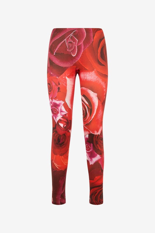 RC Leggings With Garden Rose Print RC Leggings With Garden Rose Print Red UKT25B-OON48