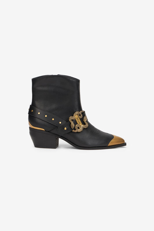 JC Western Ankle Boots with Gold Studs JC Western Ankle Boots with Gold Studs BLACK XFS027-XF423