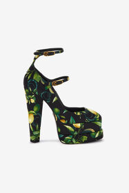 RC Lemon print platform sandals Schwarz SKS006-SE380