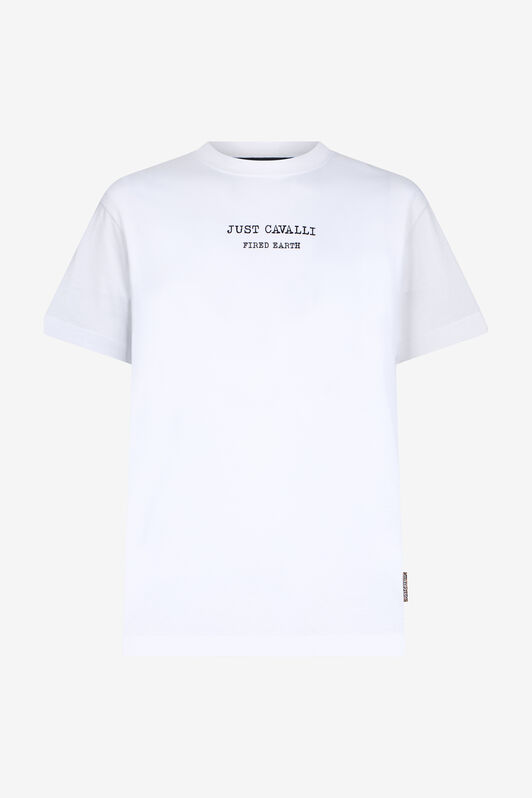 JC White T-Shirt With Fired Earth Print WHITE VFT057-VF101