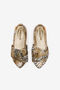 JU Jaguar Skin Ballet Flats With Knotted Detail JU Jaguar Skin Ballet Flats With Knotted Detail NATURALE TJS01W-ABJ02