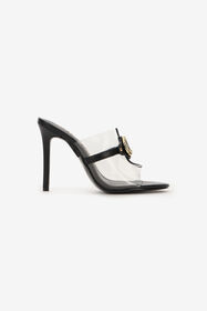 JC Sandali Con Tomaia Trasparente Nero UFS061-UF383