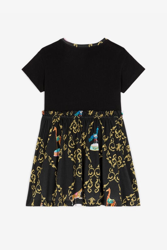 JU Robe en coton à imprimé baroque JU Robe en coton à imprimé baroque Noir RJT113-JD001