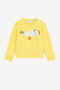 JU Graphic-print crew-neck sweatshirt JU Graphic-print crew-neck sweatshirt Yellow QJT936-CF050