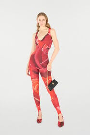 RC Rose-Print Sleeveless Jumpsuit Red UKT145-LNN48