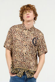 JC Jaguar Skin Shirt With JC Monogram Light brown UFM011-UF106