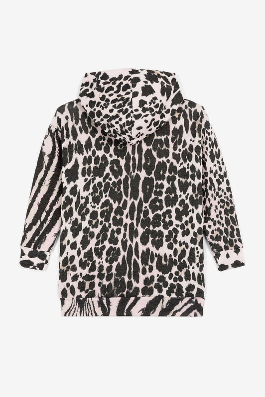 JU Freedom And Leopard-Print Hoodie JU Freedom And Leopard-Print Hoodie Black/Pink OJT900-1Z007