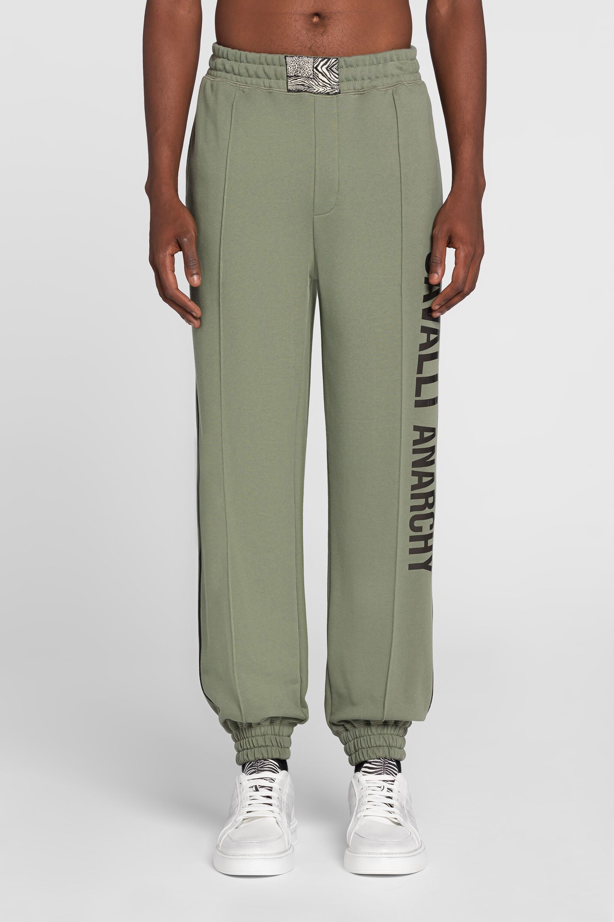 RC Slogan-Print Cotton Sweatpants RC Slogan-Print Cotton Sweatpants Green PRT25D-CF050