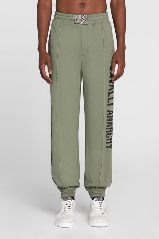 RC Slogan-Print Cotton Sweatpants RC Slogan-Print Cotton Sweatpants Green PRT25D-CF050