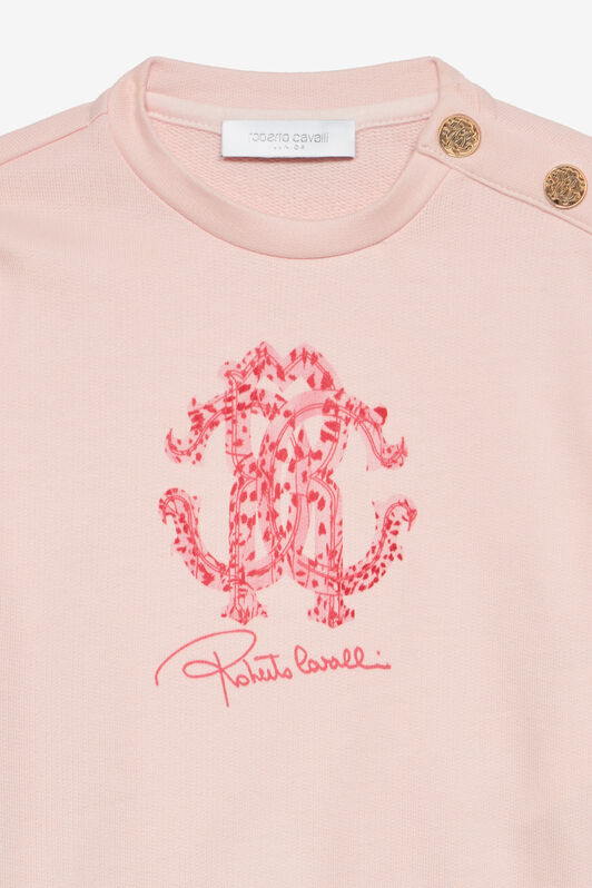 JU Sweatshirt With RC Monogram And Cheetah Skin JU Sweatshirt With RC Monogram And Cheetah Skin Pink UJT662-CF050