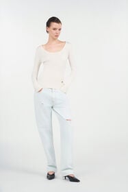 RC Cotton sweater Ivory UWM608-WH003