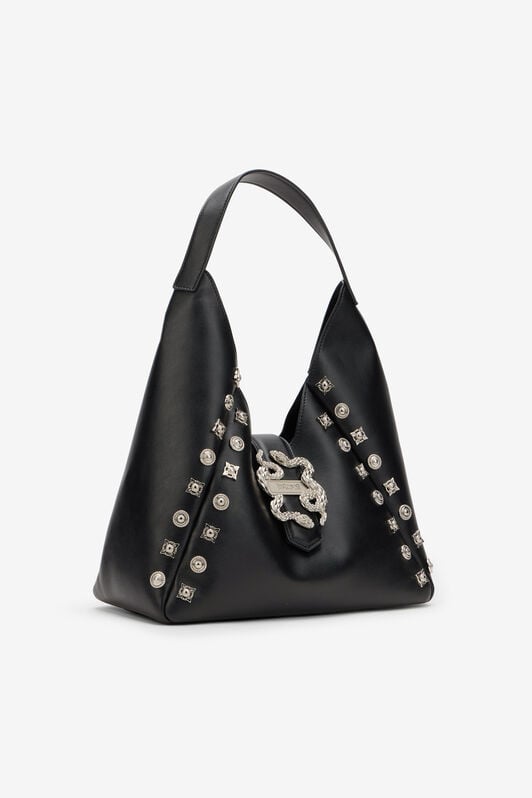JC Black Shoulder Bag with Serpent Clasp JC Black Shoulder Bag with Serpent Clasp BLACK WFB030-WF360