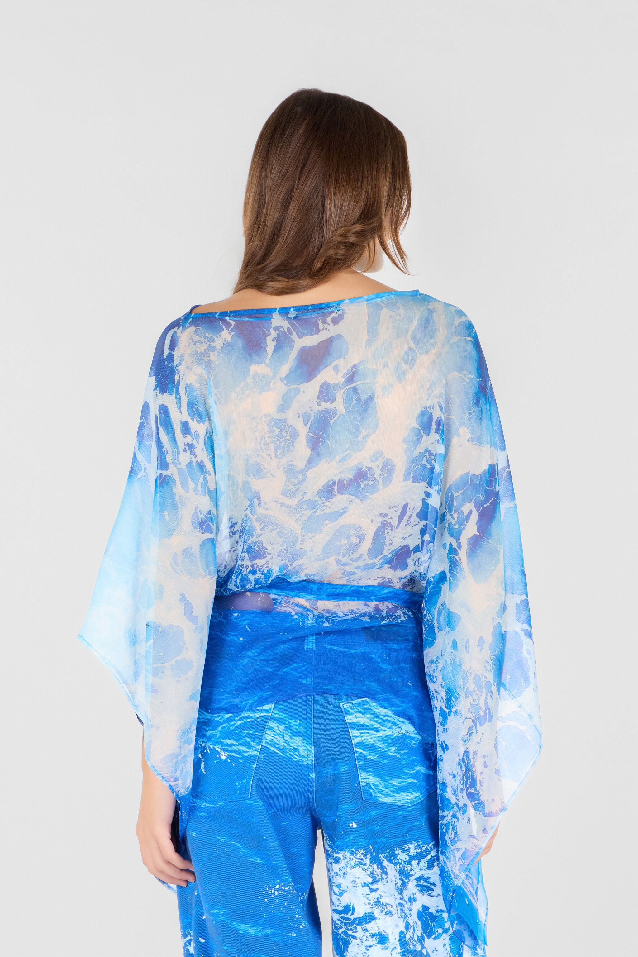 RC Female Silk Shirt Azul UWT725-CKN94