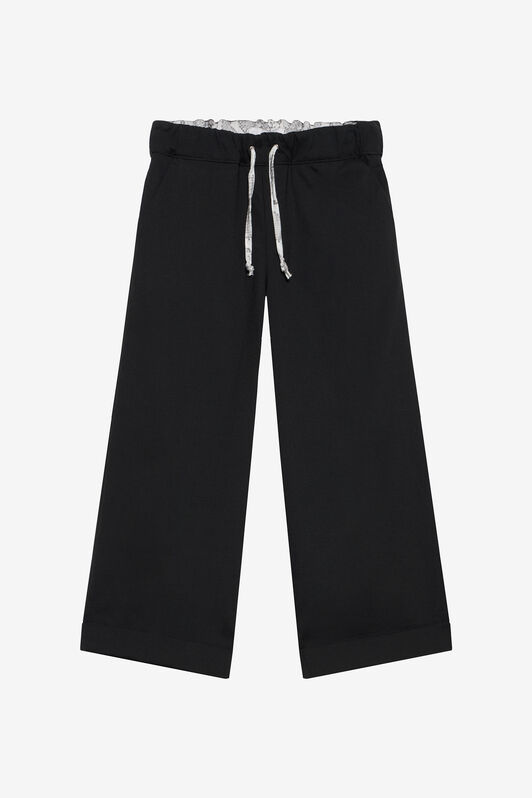 JU Schwarze Wide-Leg-Hose JU Schwarze Wide-Leg-Hose BLACK/P.G. XJT22K-GA108
