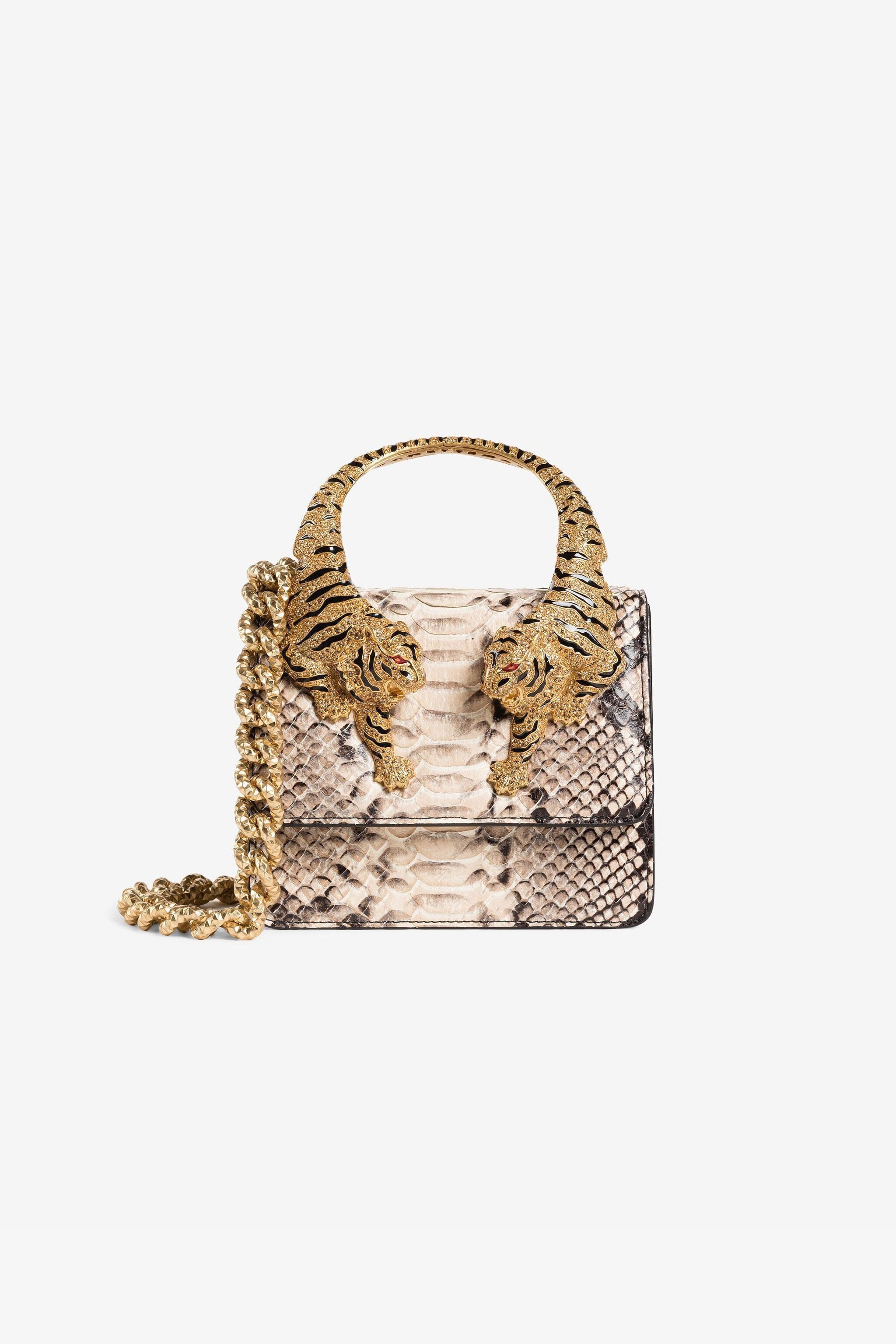 RC Small Roar Crystal-Embellished Shoulder Bag RC Small Roar Crystal-Embellished Shoulder Bag Light Brown QKB025-PR007
