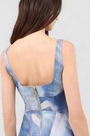 RC Denim Patch Print Mini Dress DARK BLUE WQJ106-DAR71