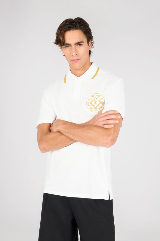 JC White Gold Accents Polo JC White Gold Accents Polo White RRT905-RR167