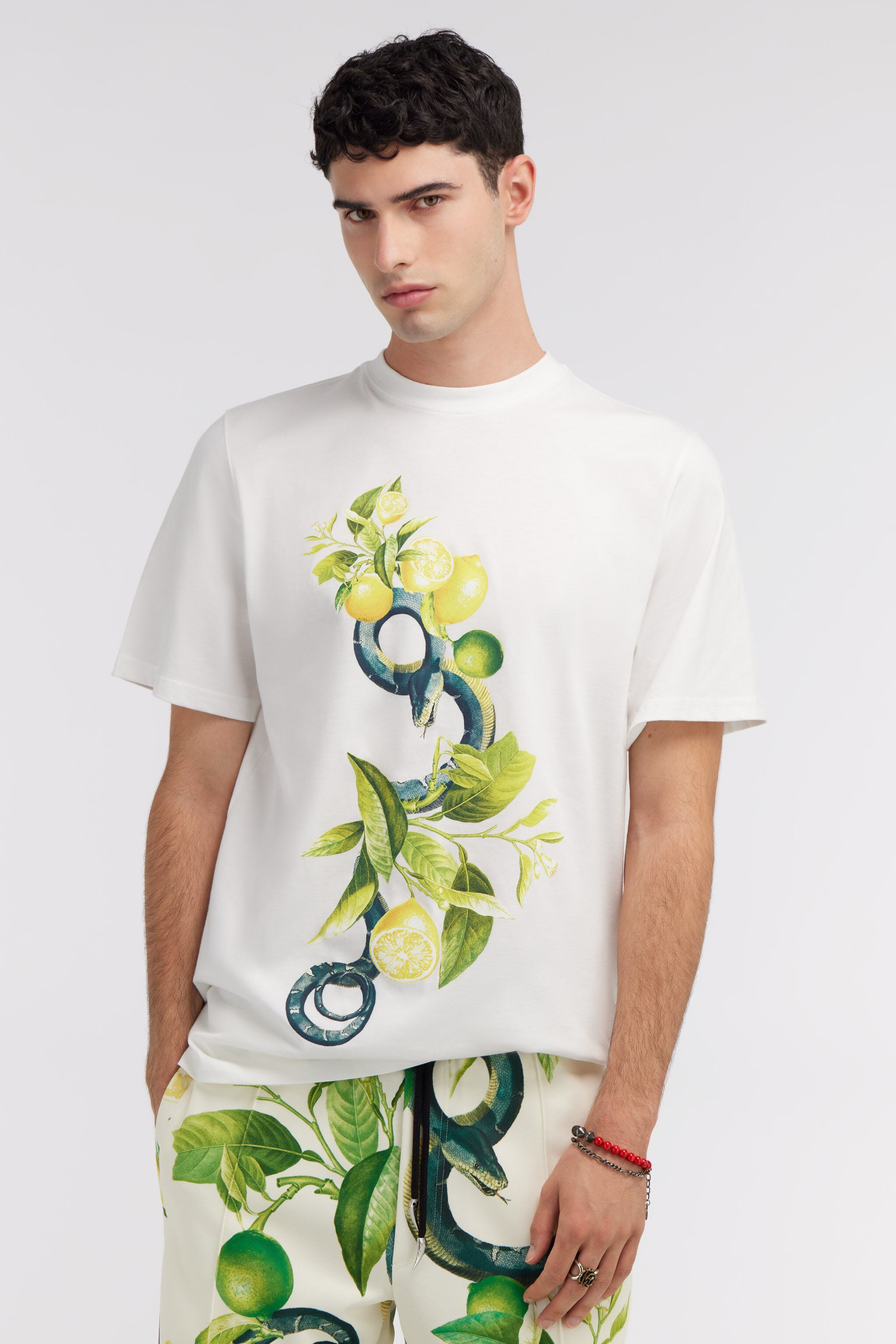 RC Lemon and Snake print t-shirt White SRT61E-JD060