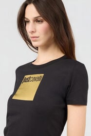 JC T-Shirt Nera con Logo BLACK/GOLD Q61459-Q0362