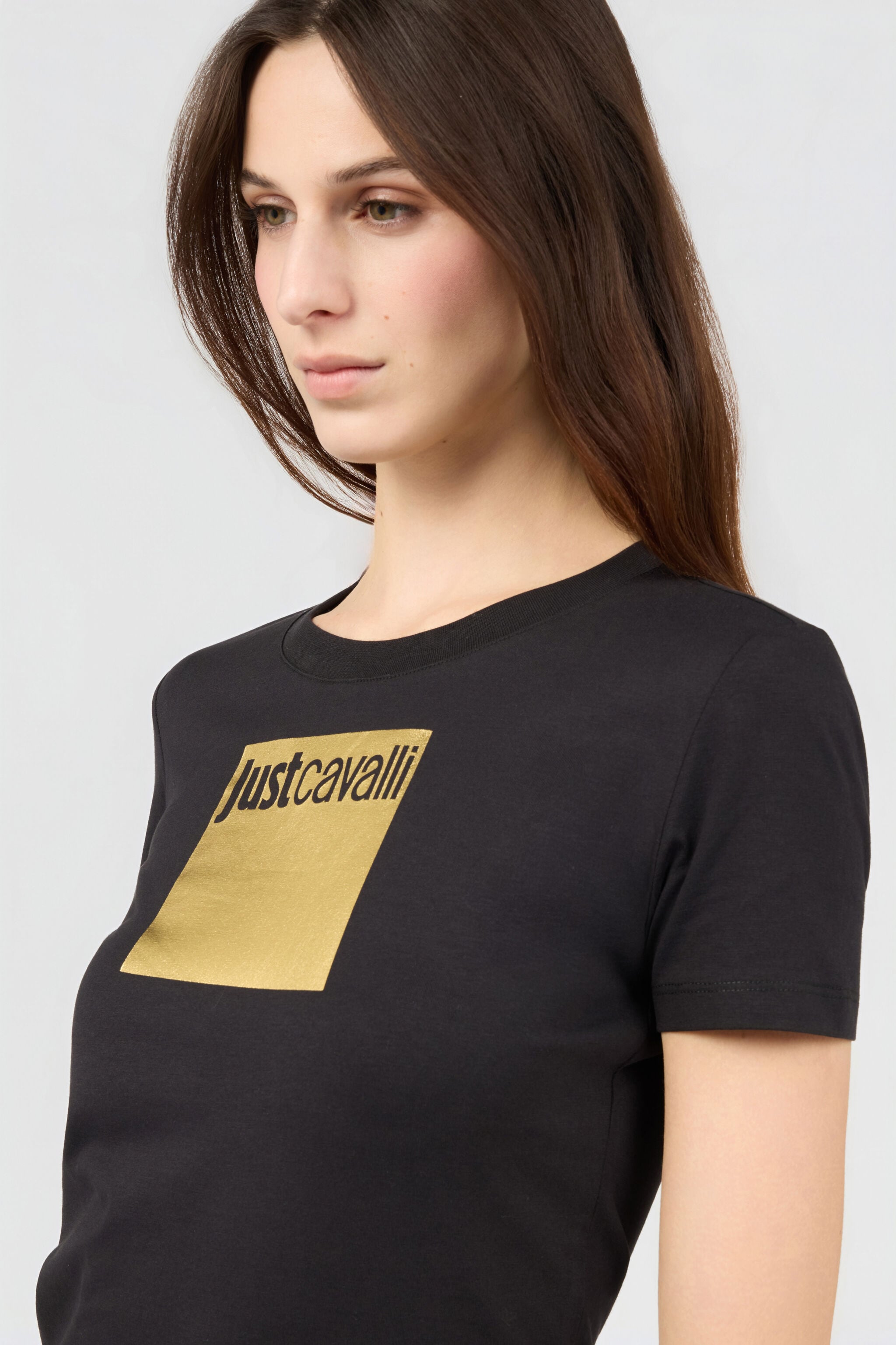 JC T-Shirt Nera con Logo BLACK/GOLD Q61459-Q0362