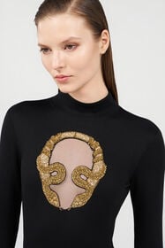 RC Embroidered Top BLACK WKR603-JV027