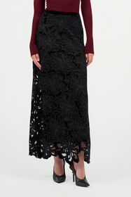 RC Long Floral Lace Skirt BLACK WKT305-FT009
