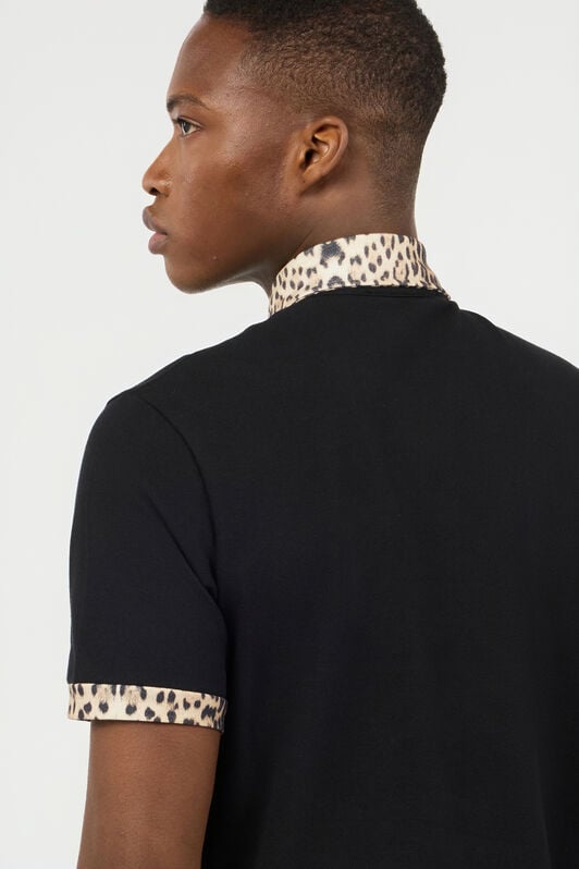 RC Black Polo with Jaguar Print Details RC Black Polo with Jaguar Print Details Black POT64E-KB001