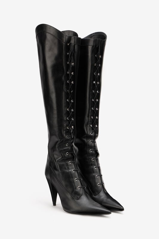 RC Bottes Noires En Cuir À Talons RC Bottes Noires En Cuir À Talons BLACK/PALLADIUM XWS006-PZB38