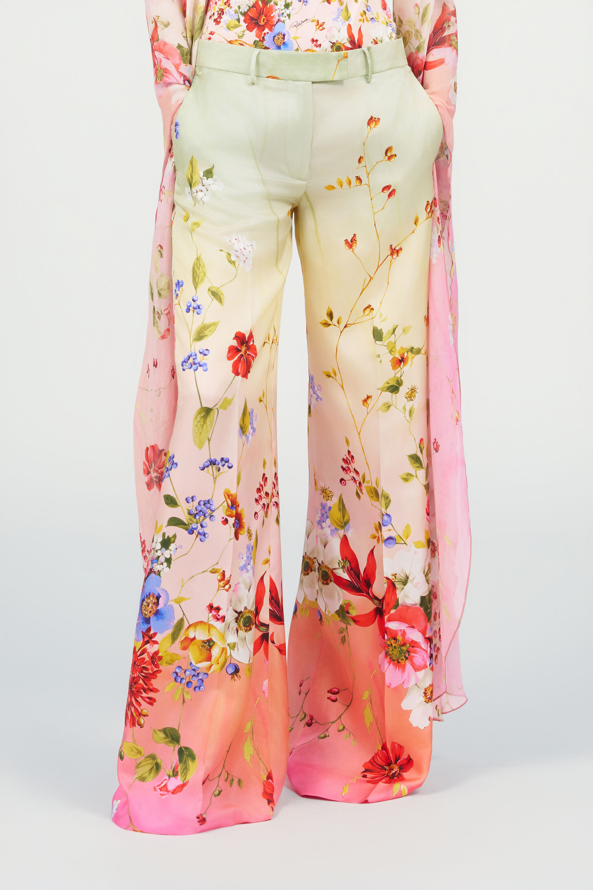 RC Pantalones De Seda Estampado Miami Flowers RC Pantalones De Seda Estampado Miami Flowers GREEN/FUCHSIA WQT201-OZR32