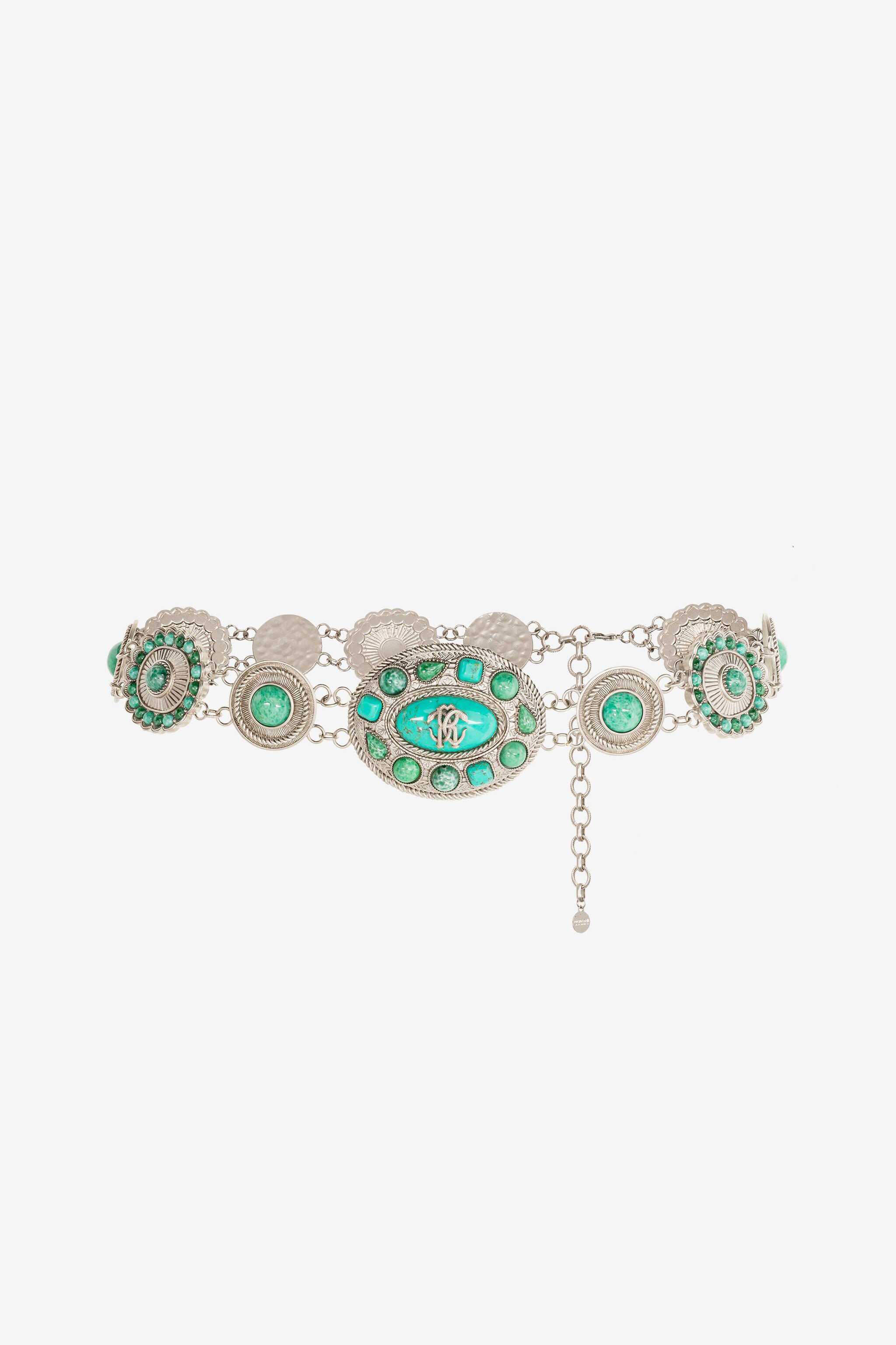 RC Mirror Snake-Embellished Chain Belt RC Mirror Snake-Embellished Chain Belt Silver RKC00A-AM016