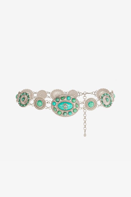 RC Mirror Snake-Embellished Chain Belt RC Mirror Snake-Embellished Chain Belt Silver RKC00A-AM016
