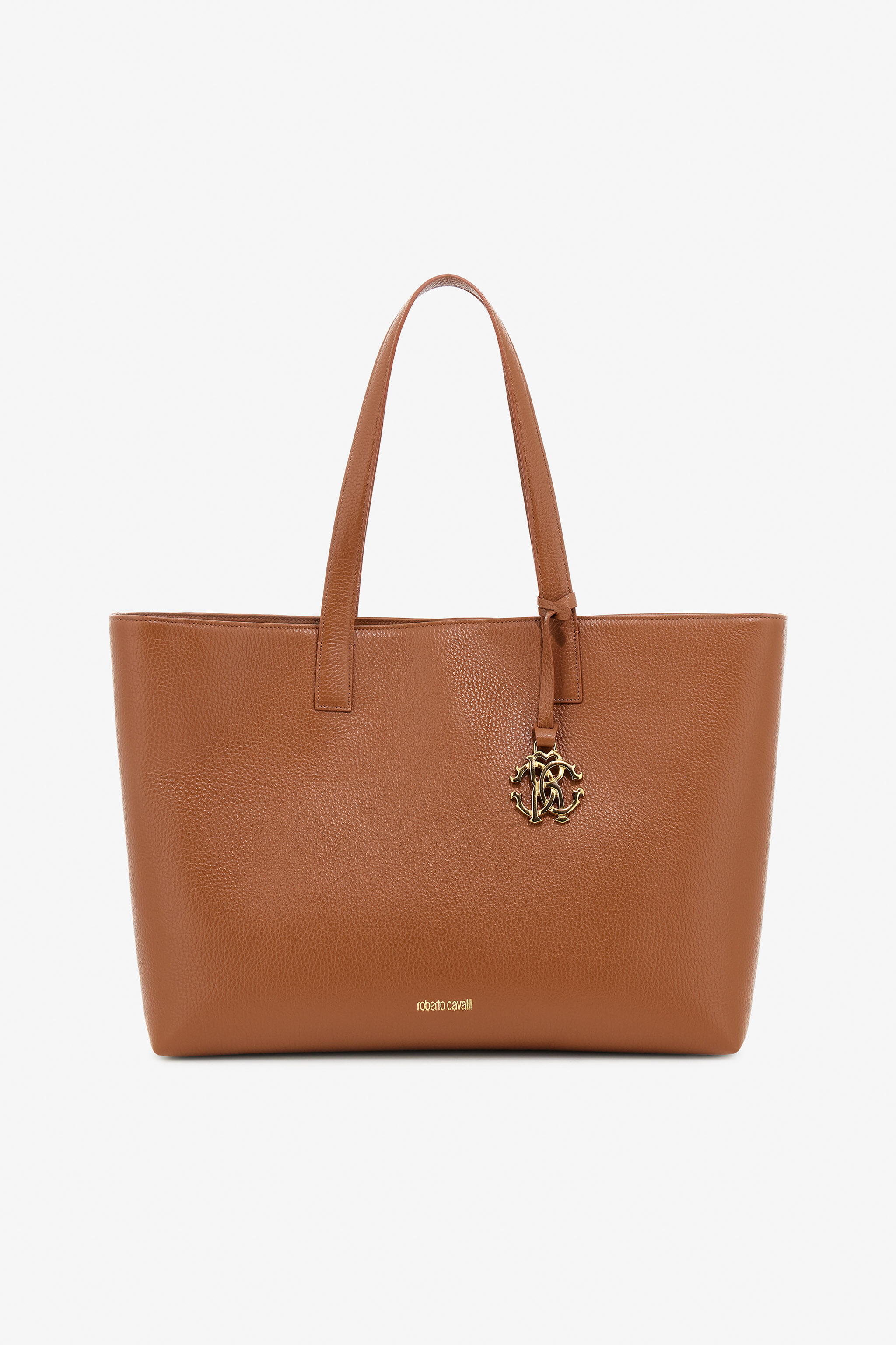 RC Brown Leather Shopping Bag With RC Monogram RC Brown Leather Shopping Bag With RC Monogram Brown SKB016-PZ241