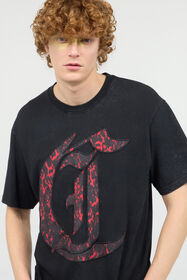 JC T-Shirt With JC Monogram Patch Black UFT032-UF052