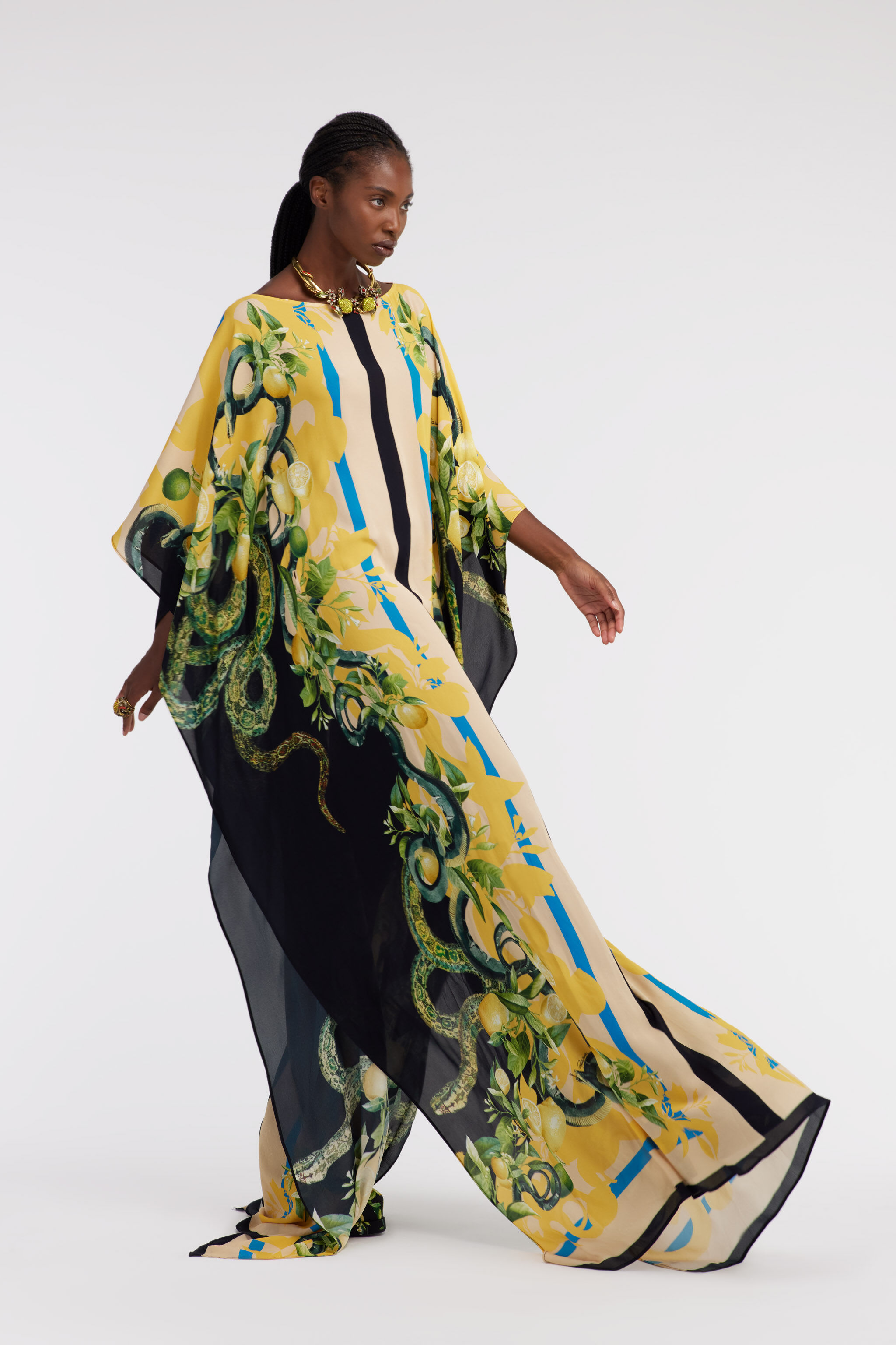 RC Kaftano Lemon and Snake print RC Kaftano Lemon and Snake print Light Brown SKT180-7HL30