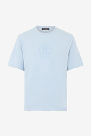 RC Hellblaues T-Shirt mit gesticktem Logo BLUE SKY SOT60D-JD001