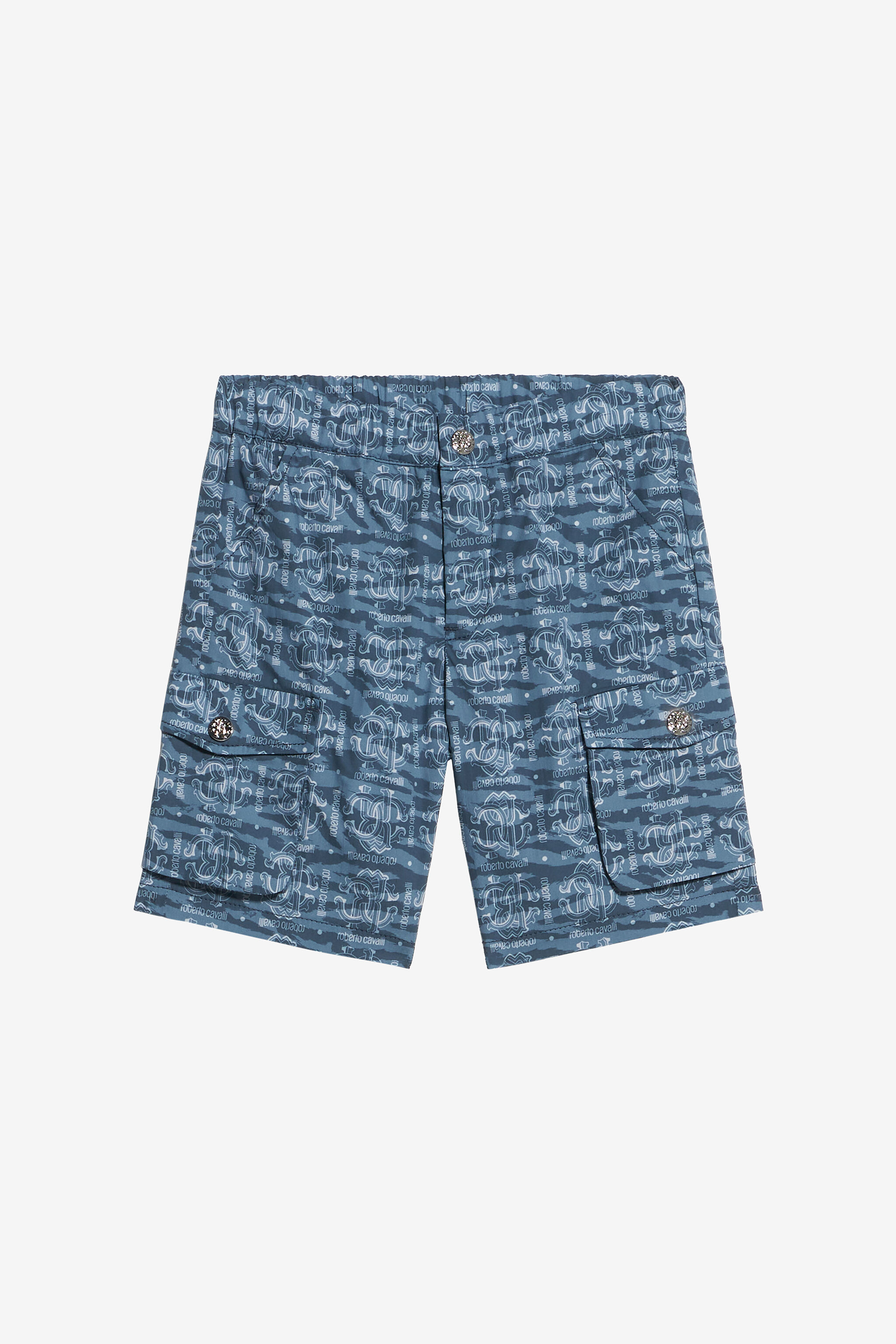 JU Cotton Shorts With All-Over Print JU Cotton Shorts With All-Over Print Blue UJT209-7MO44