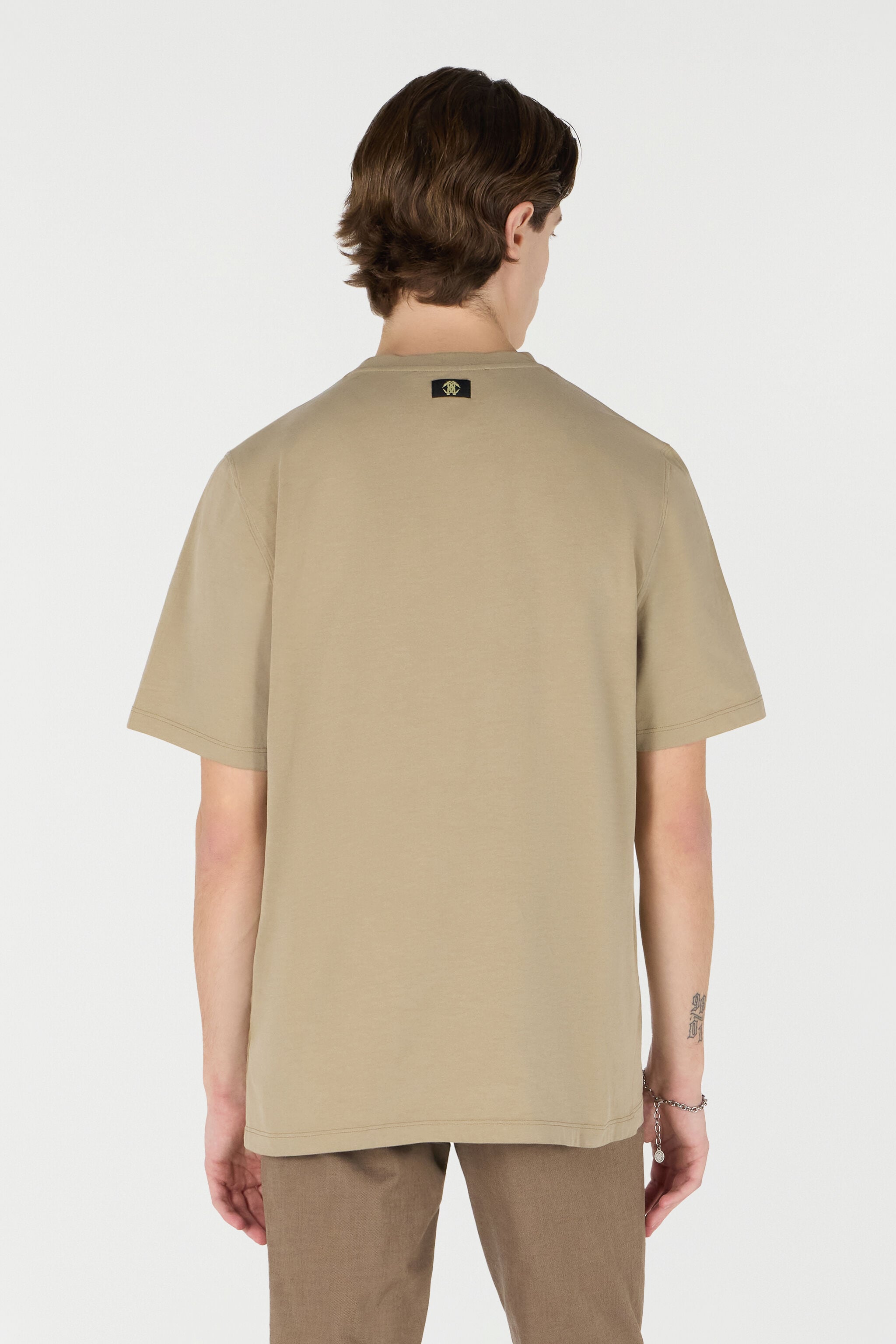 RC T-Shirt With Distressed-Effect Mirror Snake Monogram Print RC T-Shirt With Distressed-Effect Mirror Snake Monogram Print Brown URT61H-JD060