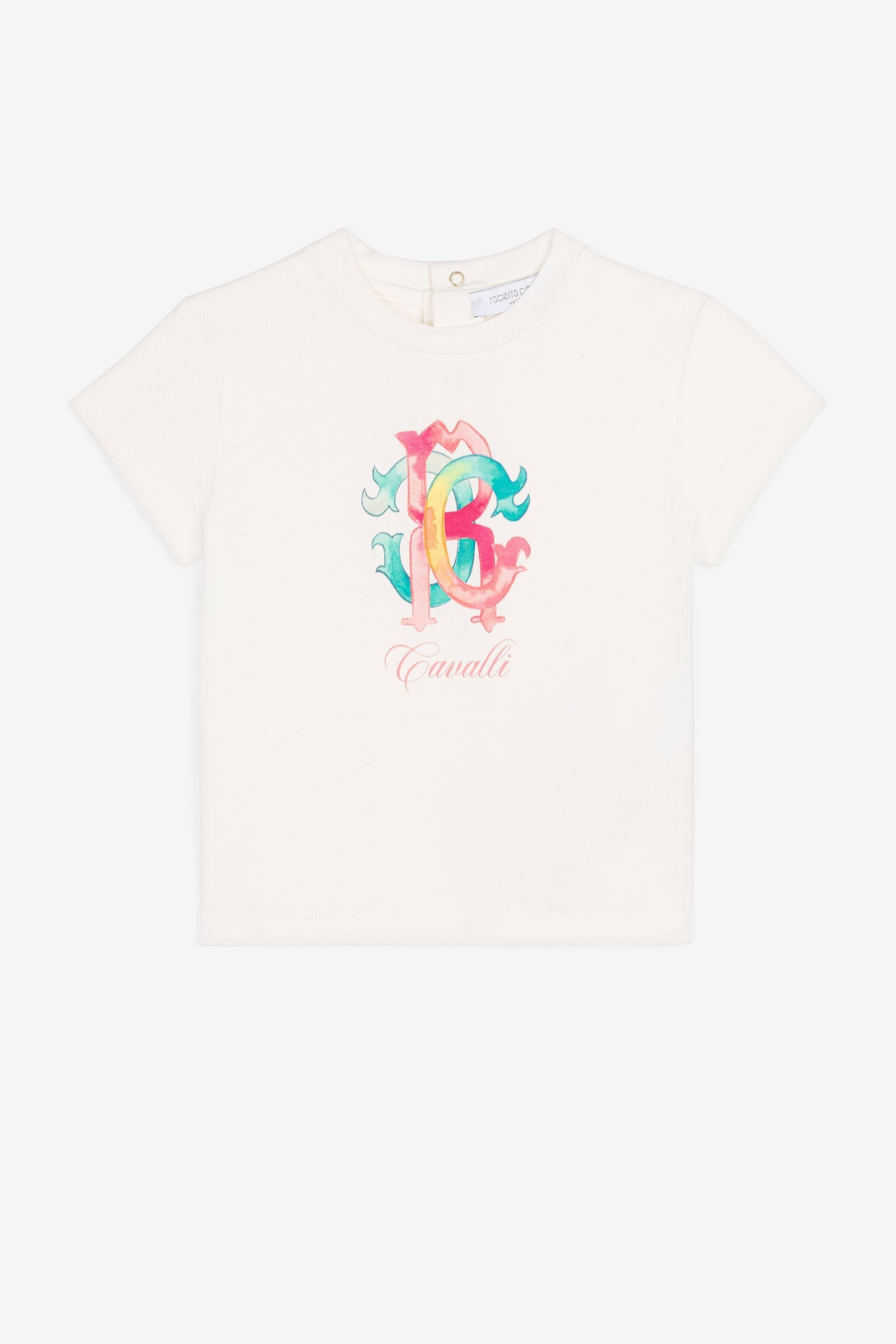 JU Colour-block monogram-print T-shirt JU Colour-block monogram-print T-shirt White QJT651-JV025