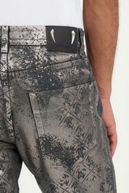 RC Pantalones con Monogram BLACK WRJ205-DN012