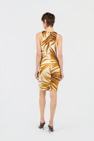 JC Golden Palm Print Mini Dress DAFFODIL WFT293-WF691