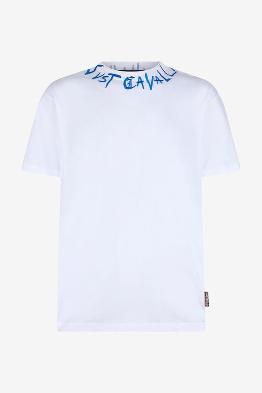 JC White T-Shirt with Graffiti Logo JC White T-Shirt with Graffiti Logo WHITE VFT047-VF091