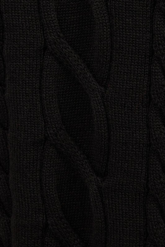 RC Black Cable Knit Polo With Contrast Trim RC Black Cable Knit Polo With Contrast Trim BLACK ROM90E-FEC31