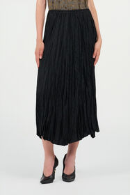 RC Silk Midi Skirt with Monogram RC Black VKT306-RK010