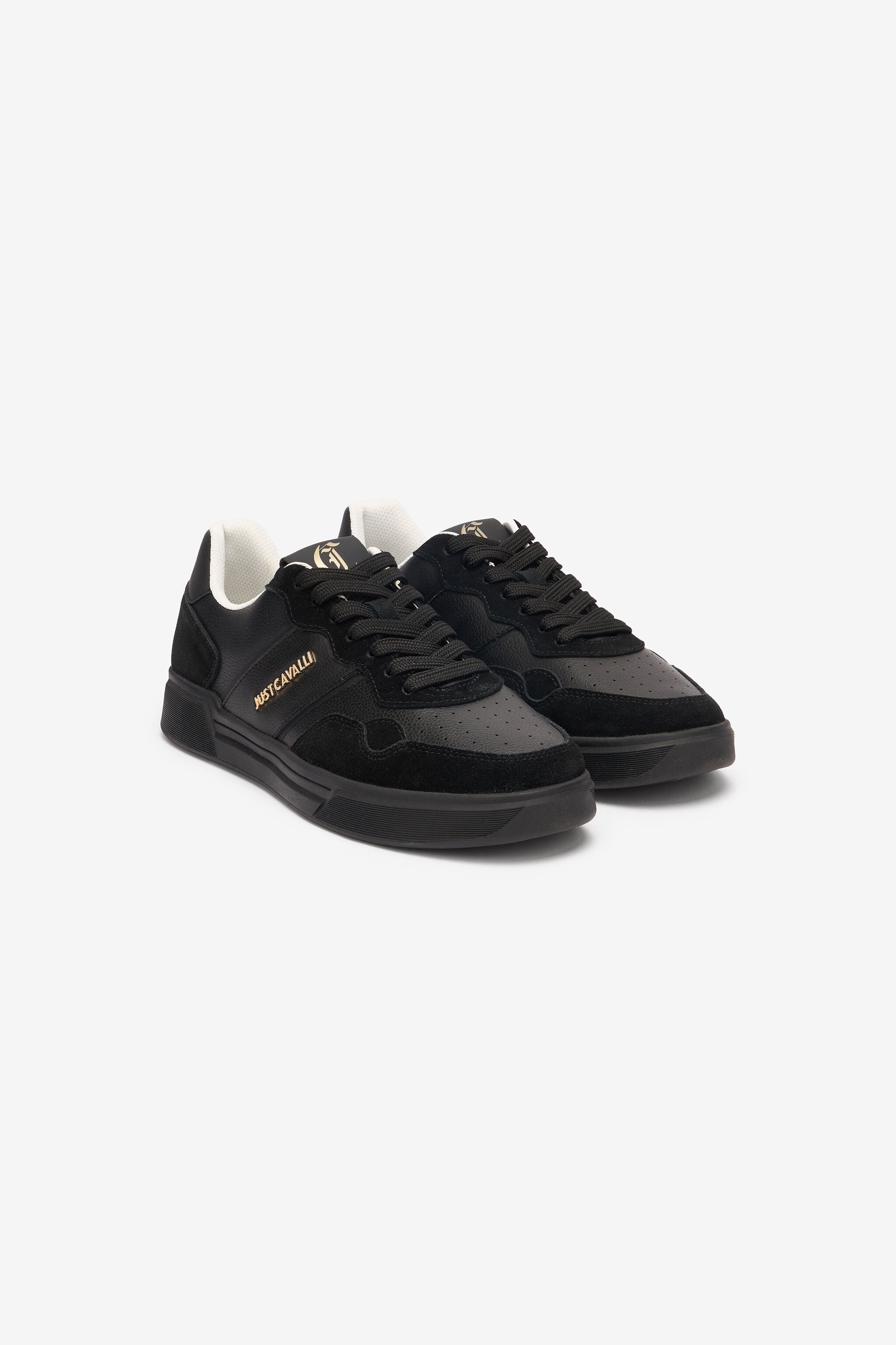 JC Lace-Up Sneakers With Monogram And Logo JC Lace-Up Sneakers With Monogram And Logo Black UFS016-UF291