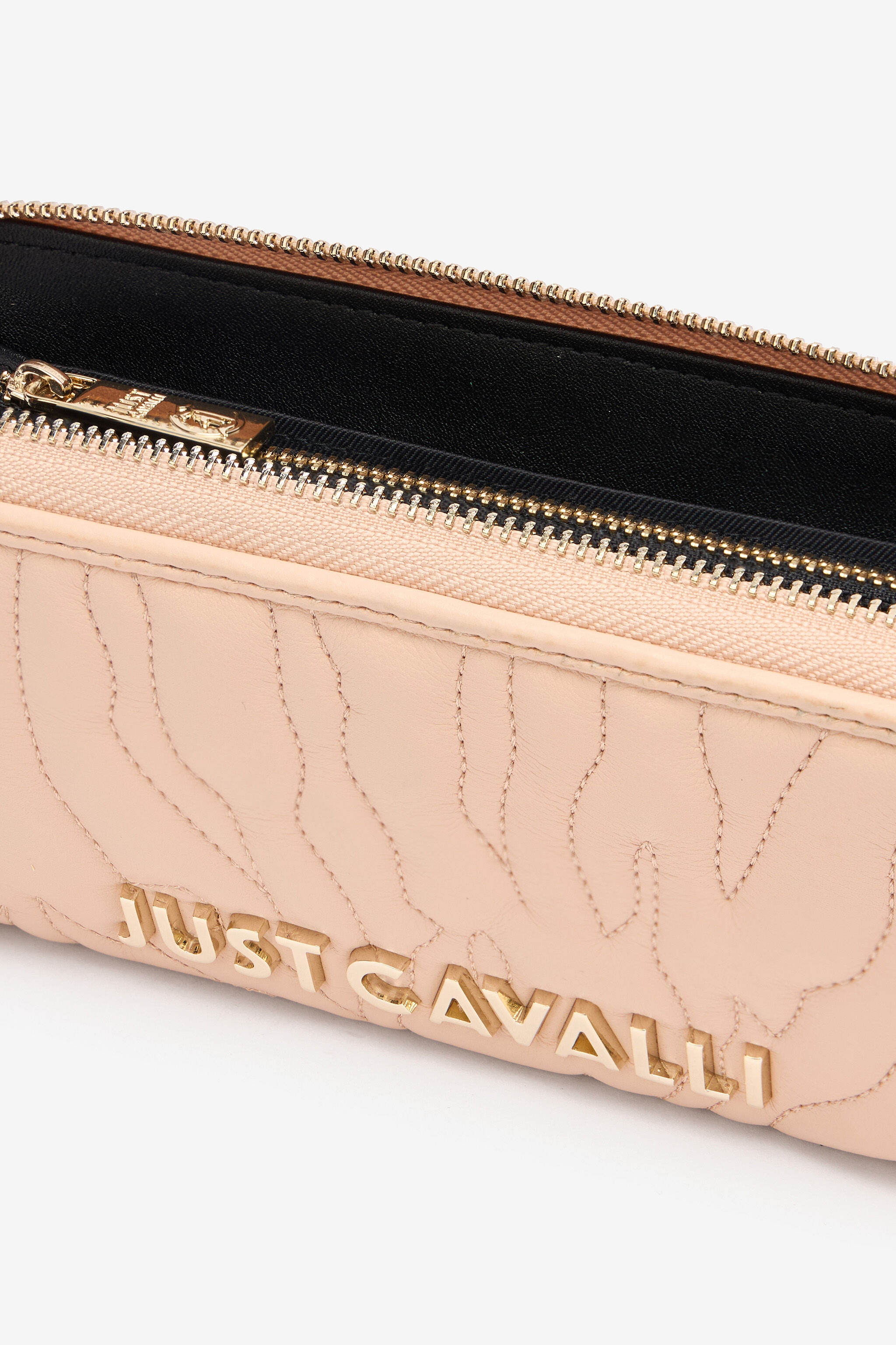 JC Top-Stitched Wallet With Logo Light Brown UFP013-UF500