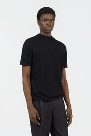 RC Black Mock Neck T-Shirt BLACK SOT60M-VI044