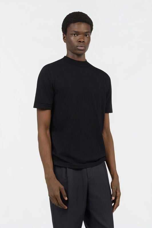 RC Black Mock Neck T-Shirt RC Black Mock Neck T-Shirt BLACK SOT60M-VI044