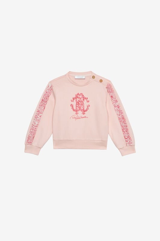 JU Sweatshirt With RC Monogram And Cheetah Skin JU Sweatshirt With RC Monogram And Cheetah Skin Pink UJT662-CF050