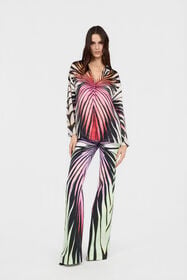 RC Ray Of Paradise Print Silk Shirt CORAL XKT700-CTM33
