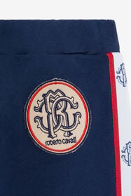 JU Pantaloni felpati con dettagli a righe NAVY VJT206-CF050